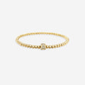 Gold Beaded Block Initial Bracelet in 7.5" by Seeyoura