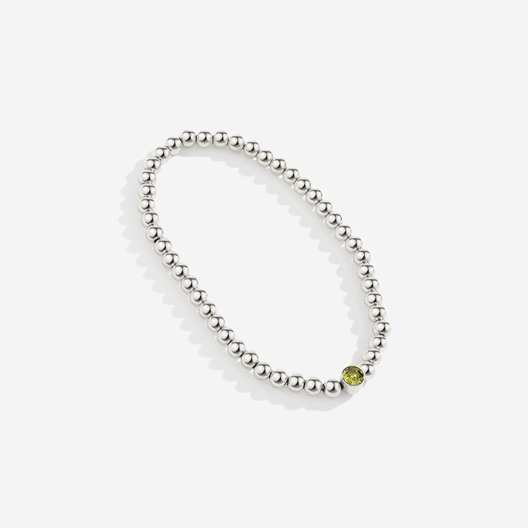 Gold Beaded Bubble Birthstone Bracelet in August Peridot, silver by Seeyoura