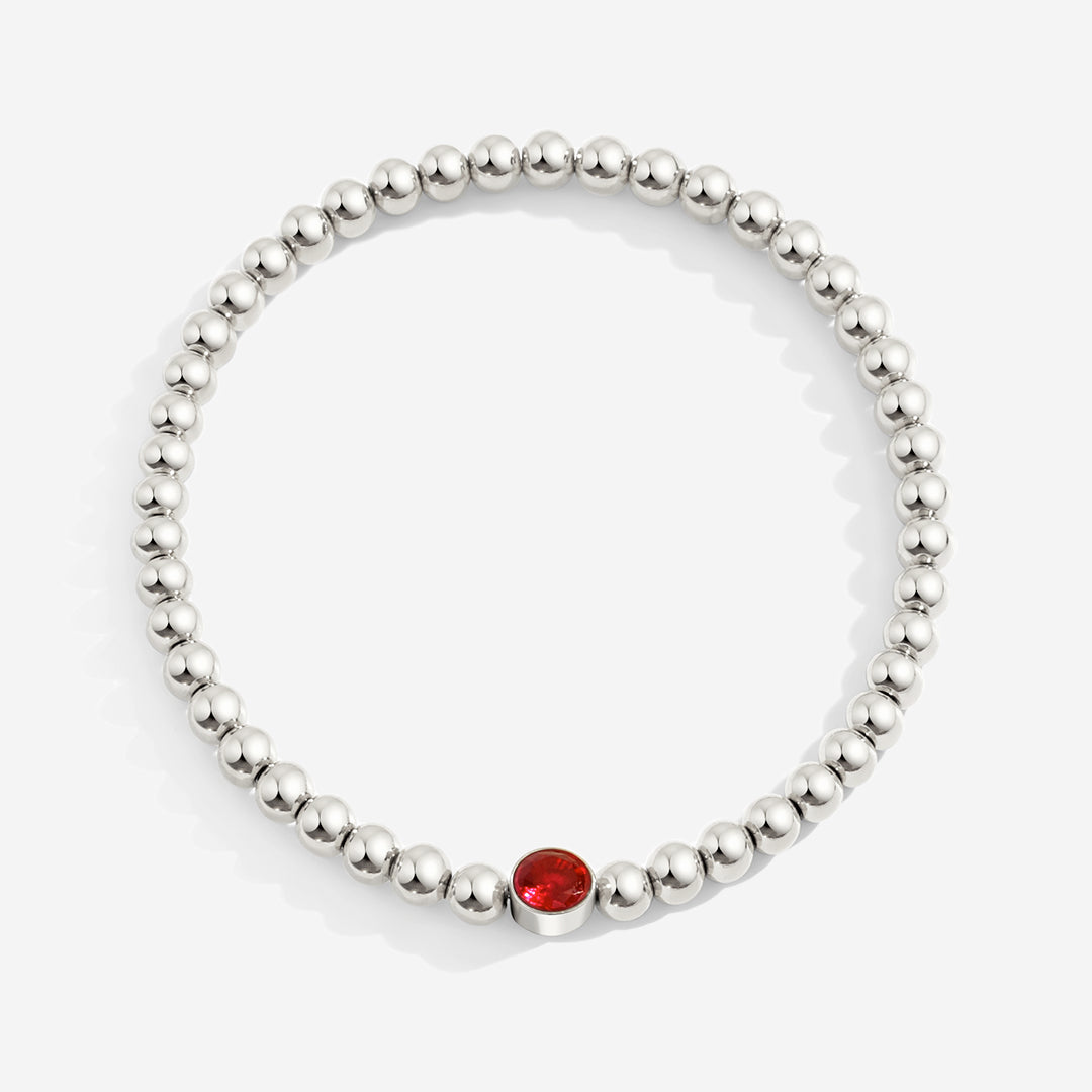 Gold Beaded Bubble Birthstone Bracelet in January Garnet, silver by Seeyoura