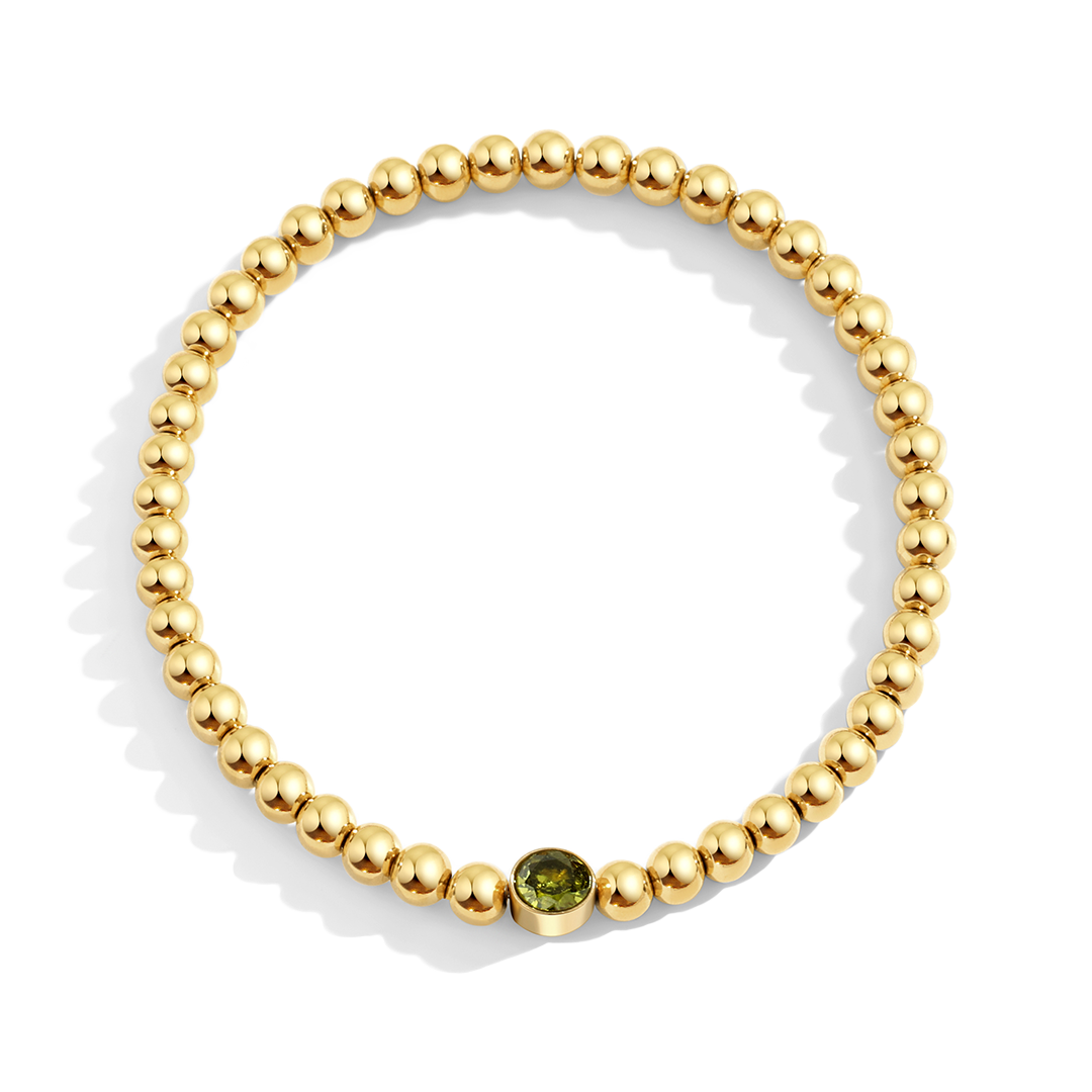 Gold Beaded Bubble Birthstone Bracelet in November Citrine, gold by Seeyoura