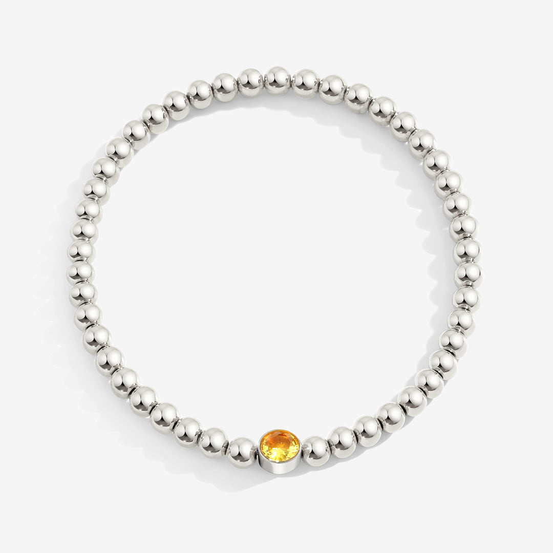 Gold Beaded Bubble Birthstone Bracelet in November Citrine, silver by Seeyoura