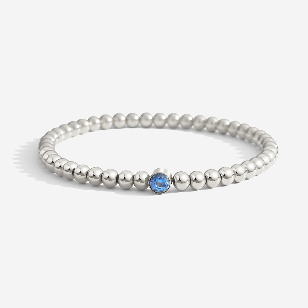 Gold Beaded Bubble Birthstone Bracelet in September Sapphire, silver by Seeyoura