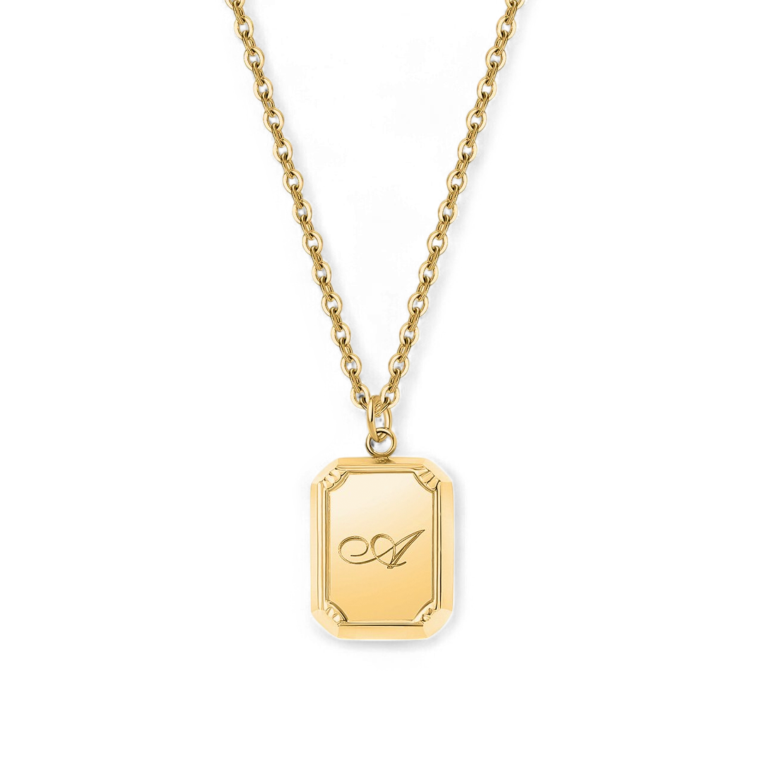 Gold Initial Pendant Necklace in A by Seeyoura