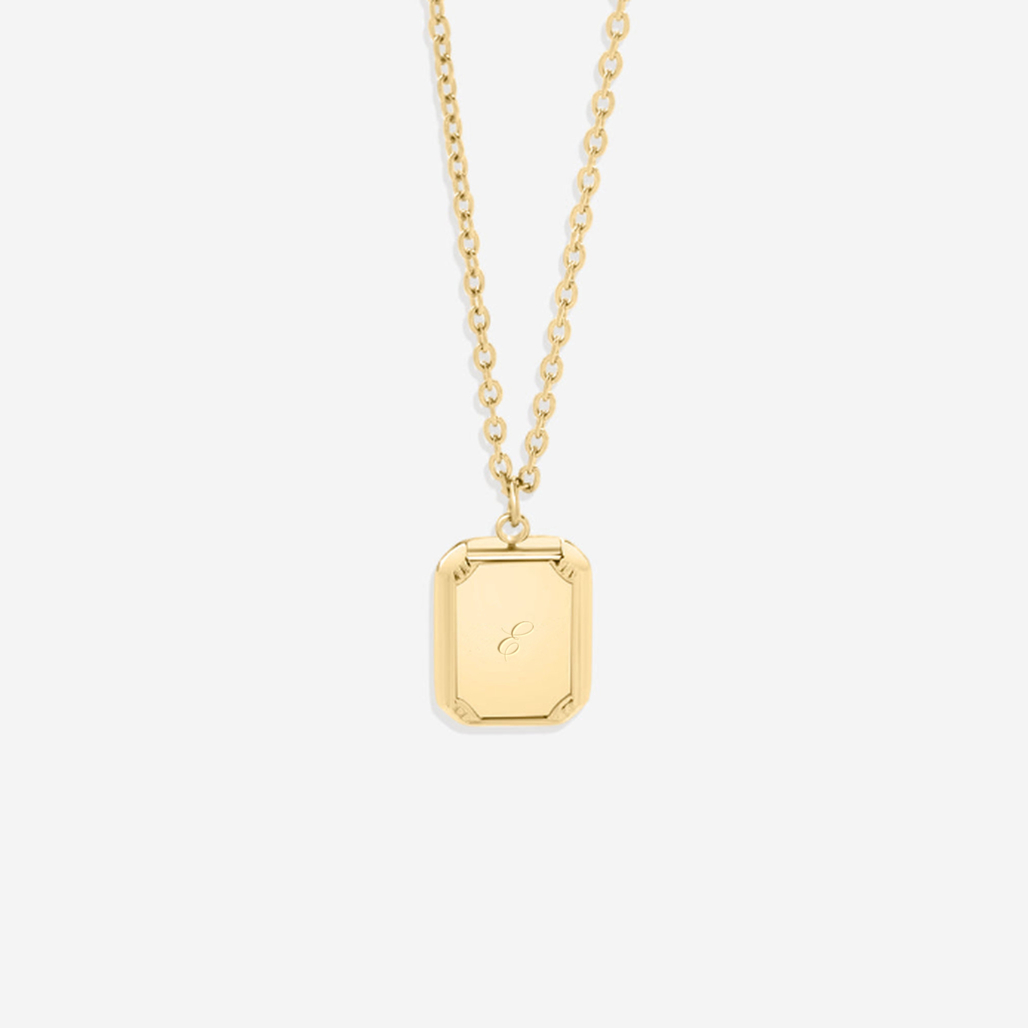 Gold Initial Pendant Necklace in E by Seeyoura