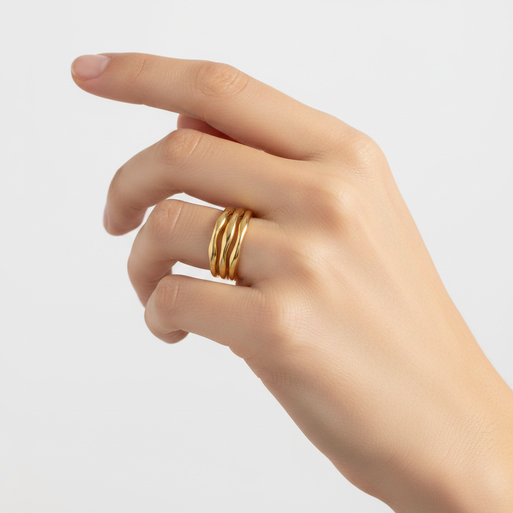 Gold Triple Ring by Seeyoura