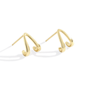 Gold Wishbone Huggie Earrings by Seeyoura