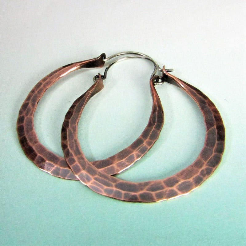 Hammered Hoop Earrings for Women by Seeyoura