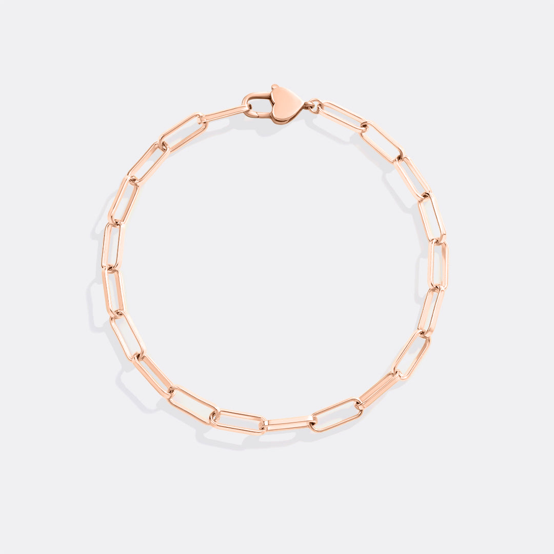 Heart Padlock Bracelet in 18-k-rose-gold-plated by Seeyoura