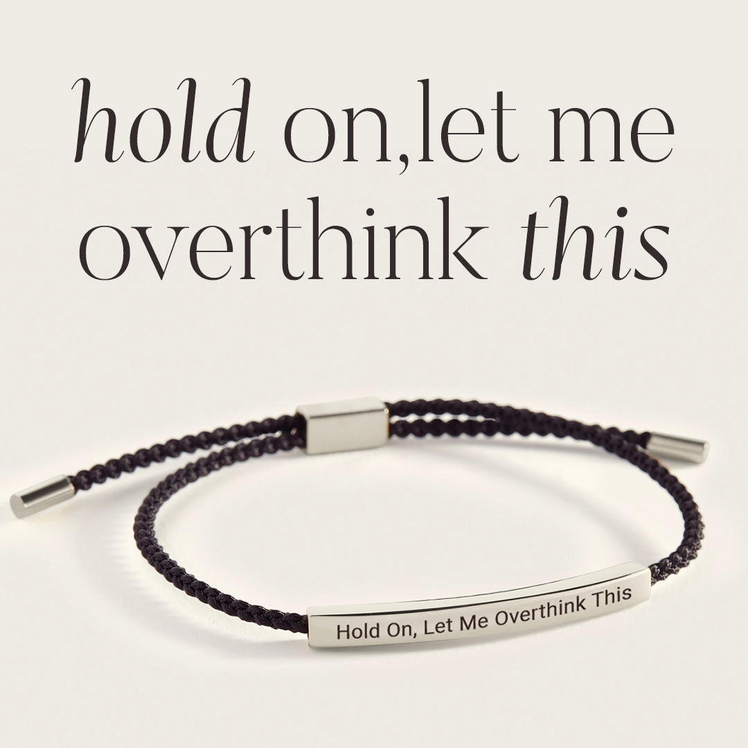 Hold On, Let Me Overthink This Inspire Bracelet in Midnight Black, silver by Seeyoura