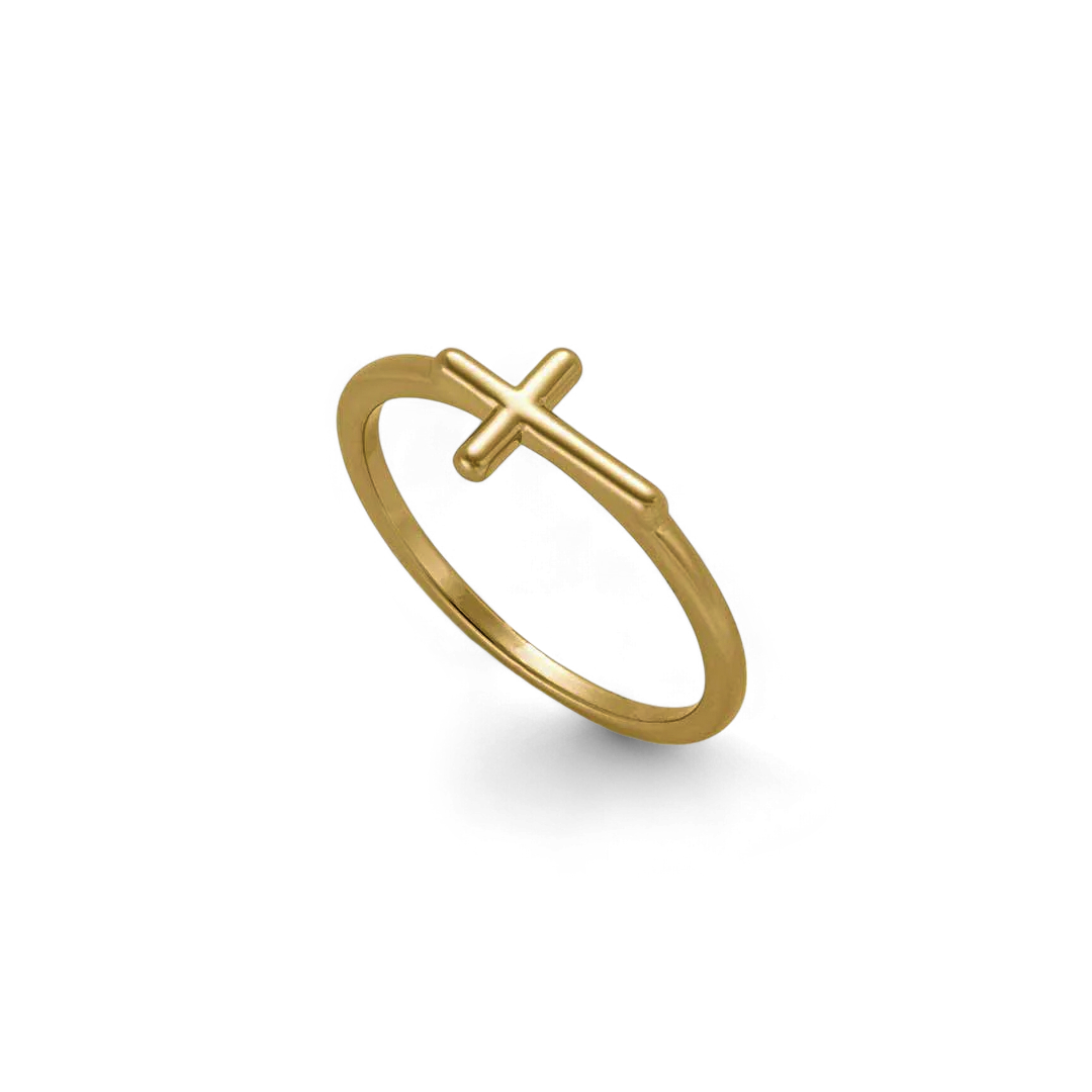 Horizon Cross Ring in 18k Gold Plated by Seeyoura