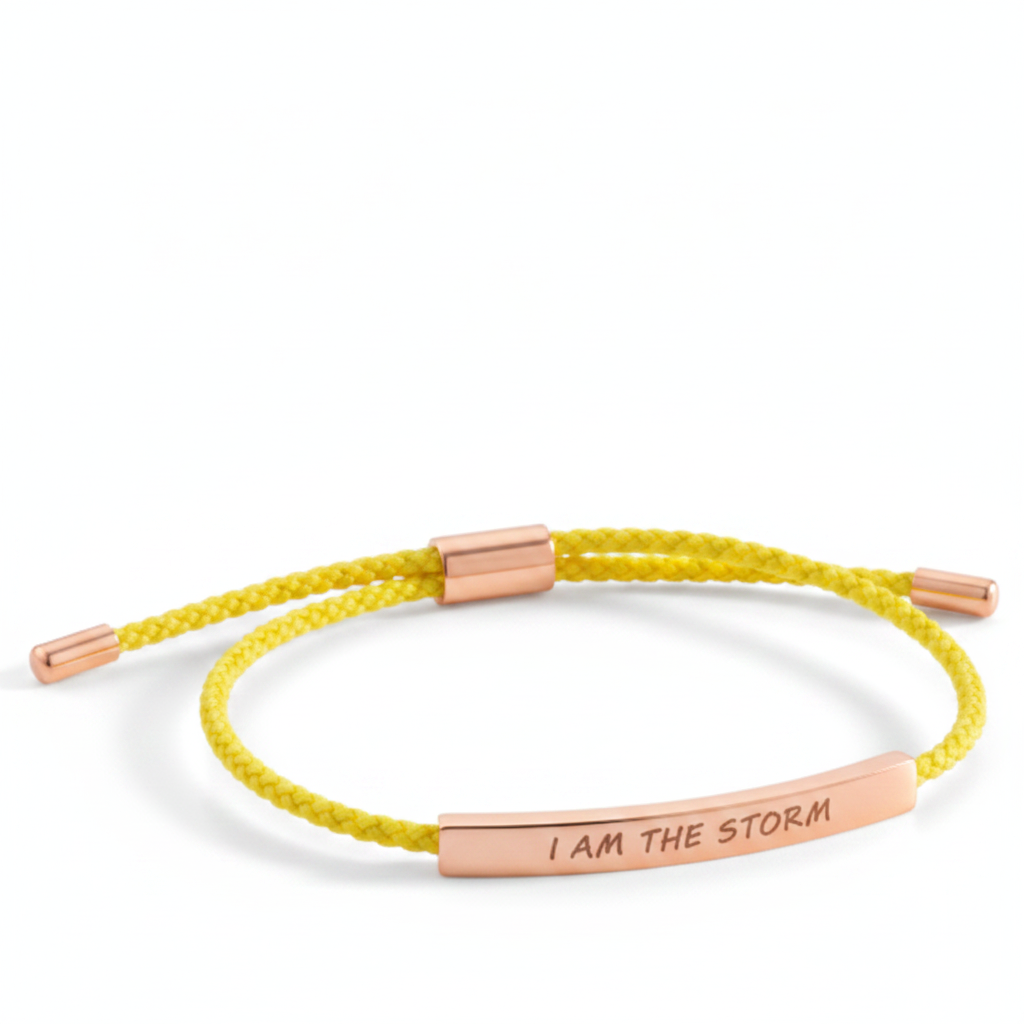 I Am The Storm Inspire Bracelet in Lemon Yellow, rose-gold by Seeyoura