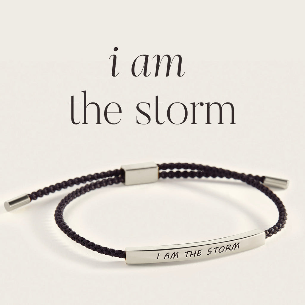 I Am The Storm Inspire Bracelet in Midnight Black, silver by Seeyoura