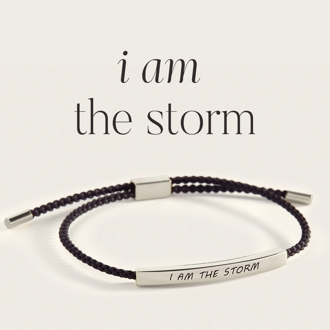 I Am The Storm Inspire Bracelet in Midnight Black, silver by Seeyoura