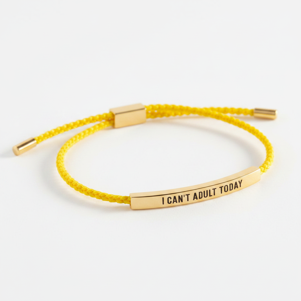 I Can't Adult Today Inspire Bracelet in Lemon Yellow, gold by Seeyoura