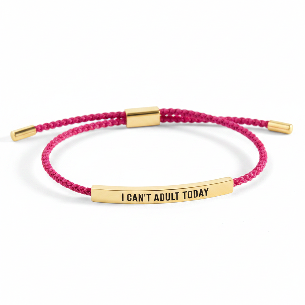 I Can't Adult Today Inspire Bracelet in Pink, gold by Seeyoura