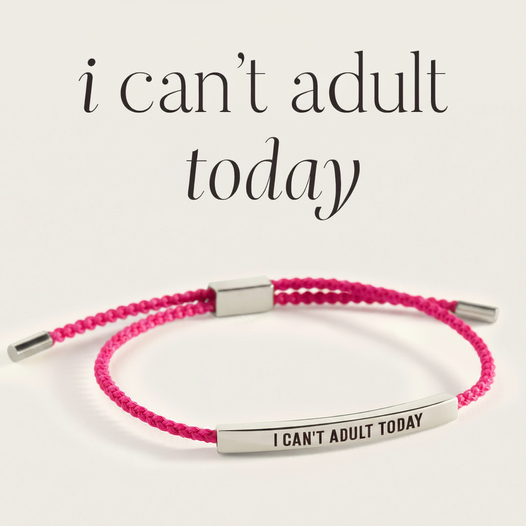I Can't Adult Today Inspire Bracelet in Pink, silver by Seeyoura