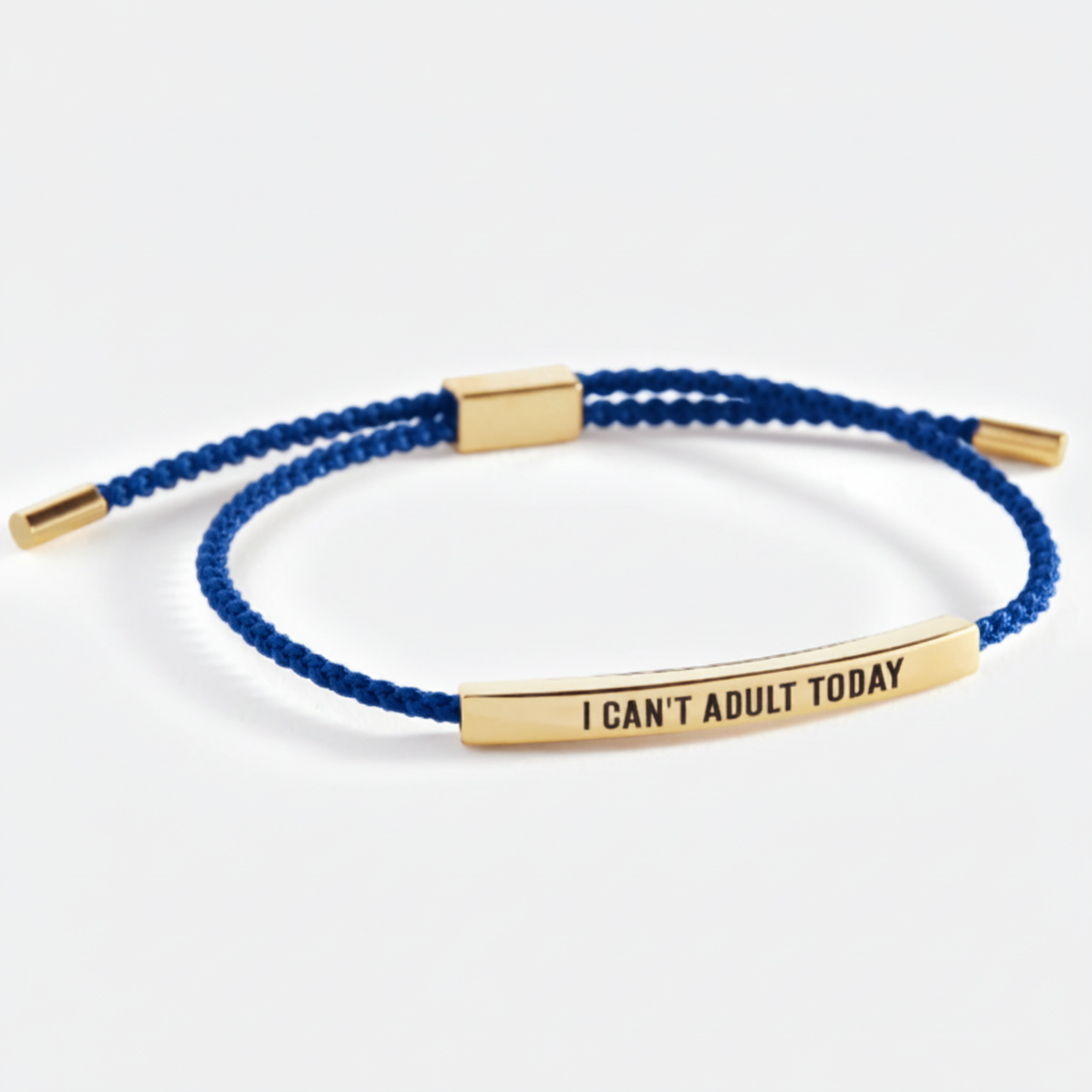 I Can't Adult Today Inspire Bracelet in Royal Blue, 18-k-rose-gold-plated by Seeyoura