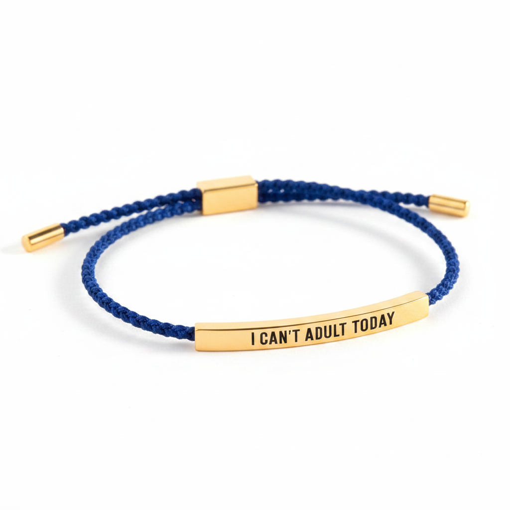 I Can't Adult Today Inspire Bracelet in Royal Blue, gold by Seeyoura