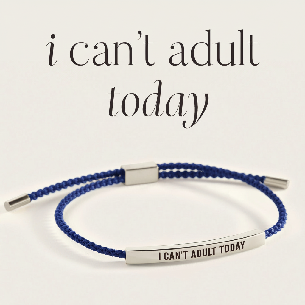I Can't Adult Today Inspire Bracelet in Royal Blue, silver by Seeyoura