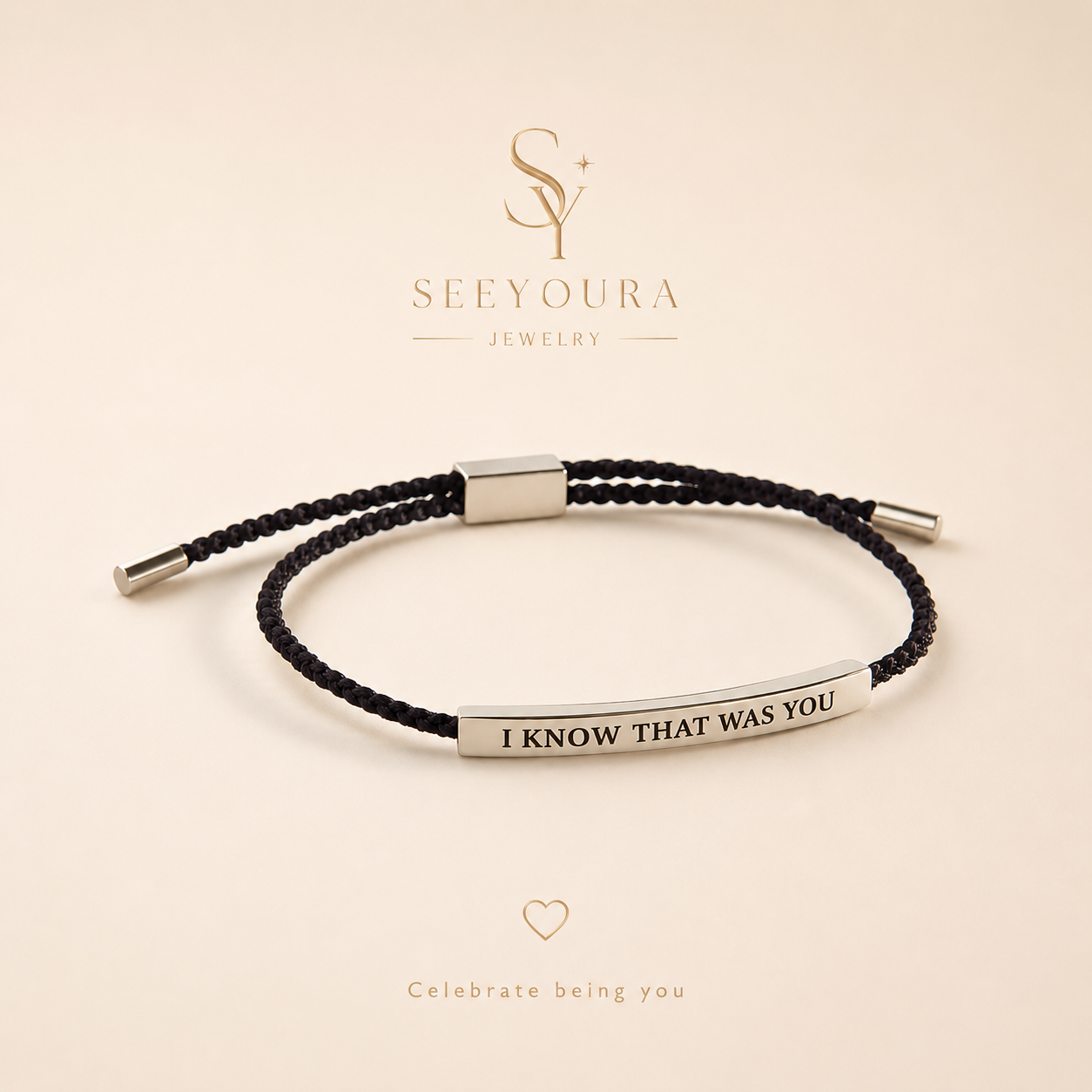 I Know That Was You Inspire Bracelet in Midnight Black, silver by Seeyoura