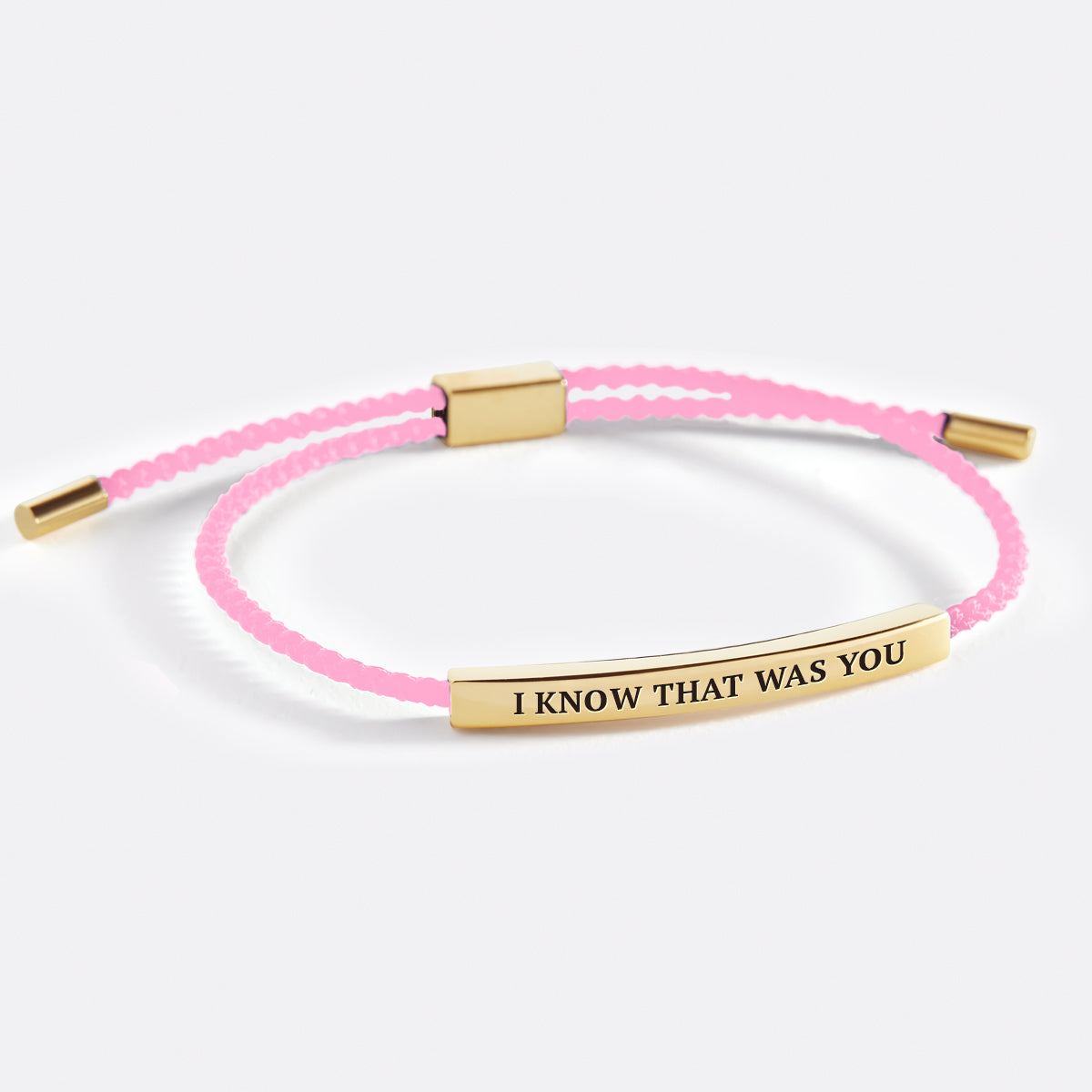 I Know That Was You Inspire Bracelet in Pink, gold by Seeyoura