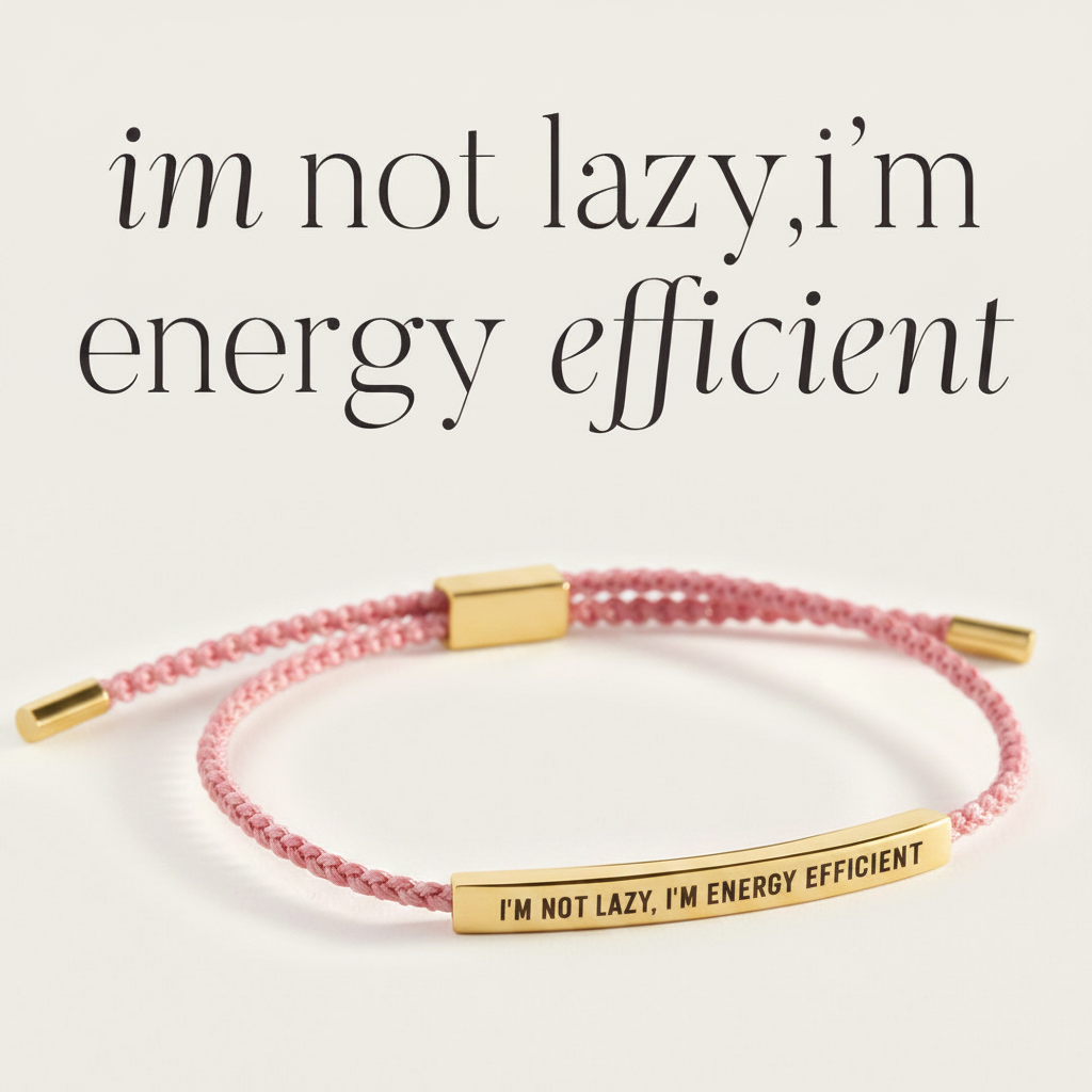 I'm Not Lazy, I'm Energy Efficient Inspire Bracelet in Pink, gold by Seeyoura