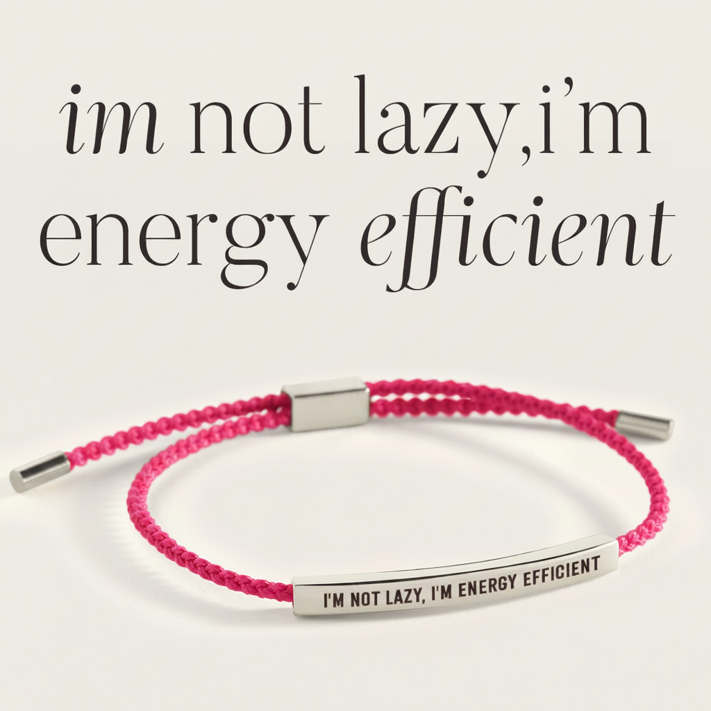 I'm Not Lazy, I'm Energy Efficient Inspire Bracelet in silver by Seeyoura