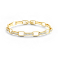 Interlinked Diamond Paperclip Bracelet in gold by Seeyoura