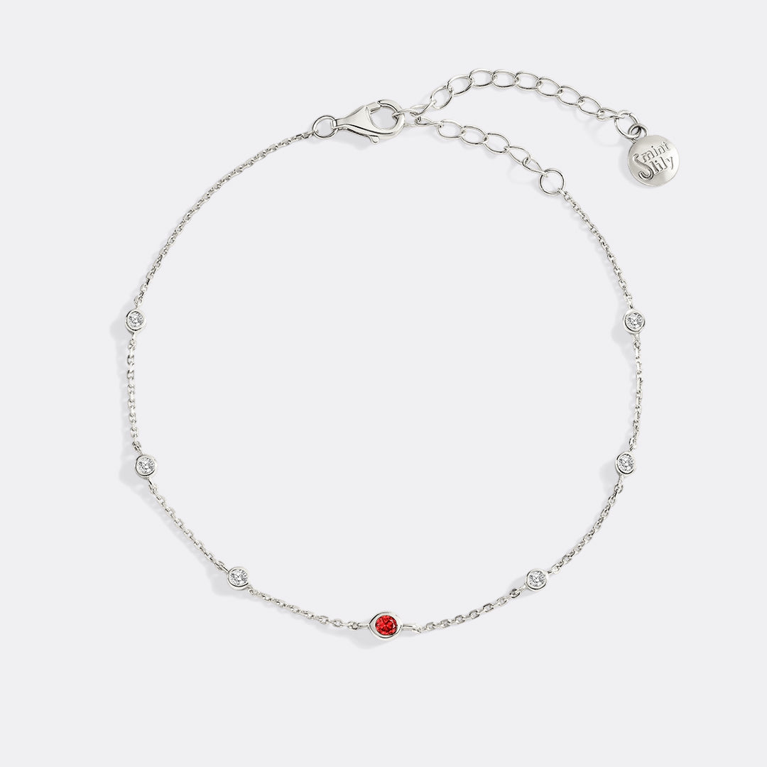 January Birthstone Station Bracelet in 925-sterling-silver by Seeyoura