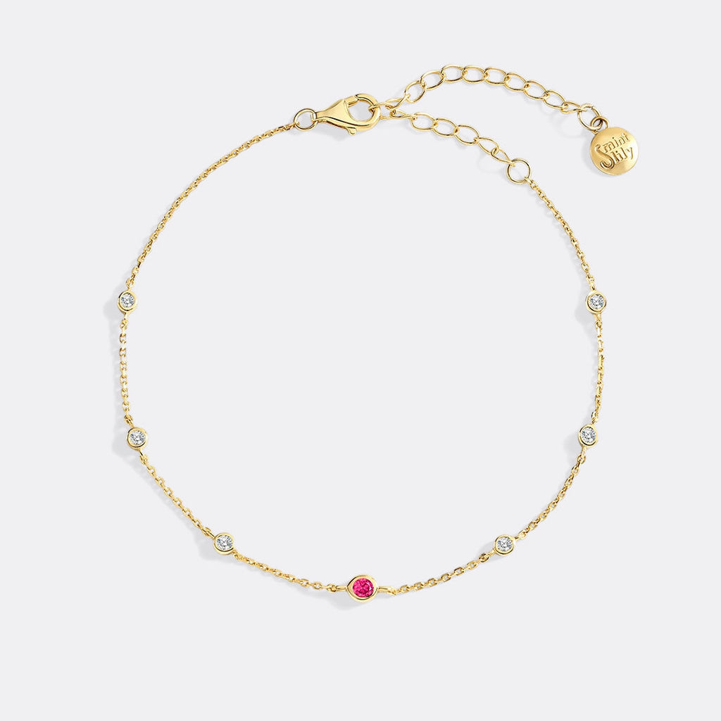 July Birthstone Station Bracelet in 18-k-gold-over-sterling-silver by Seeyoura