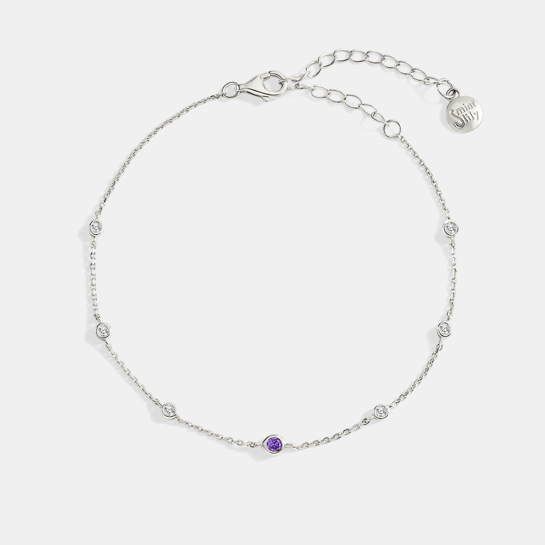 June Birthstone Station Bracelet in 925-sterling-silver by Seeyoura