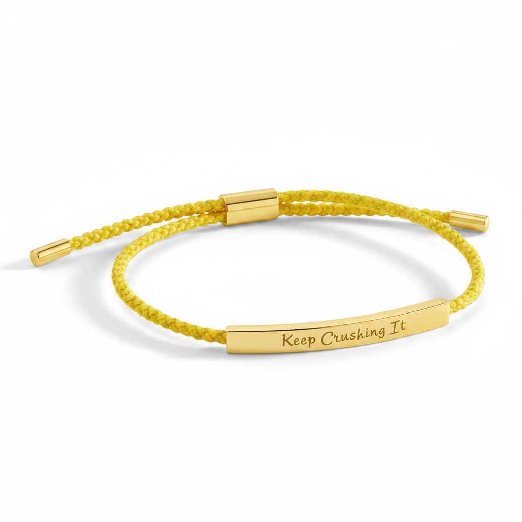Keep Crushing It Inspire Bracelet in Lemon Yellow, gold by Seeyoura