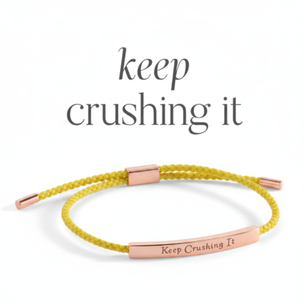 Keep Crushing It Inspire Bracelet in Lemon Yellow, rose-gold by Seeyoura