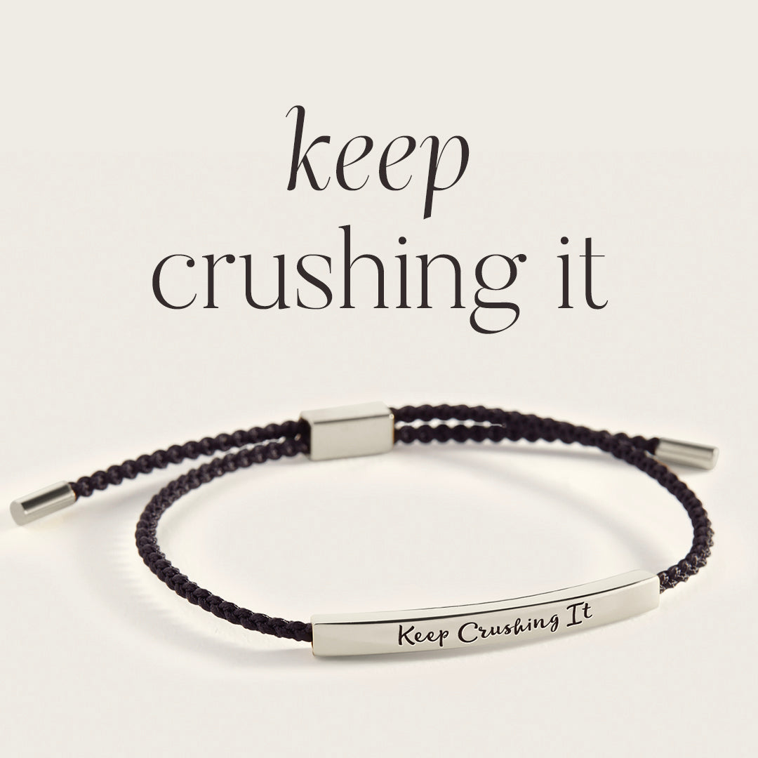 Keep Crushing It Inspire Bracelet in Midnight Black, silver by Seeyoura