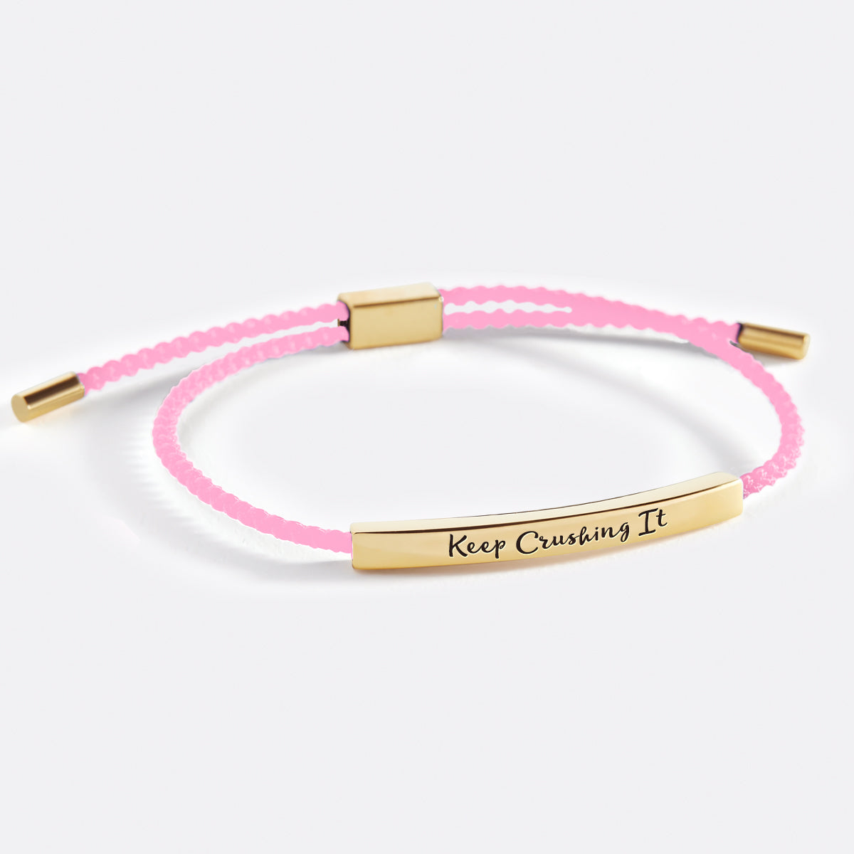 Keep Crushing It Inspire Bracelet in Pink, gold by Seeyoura