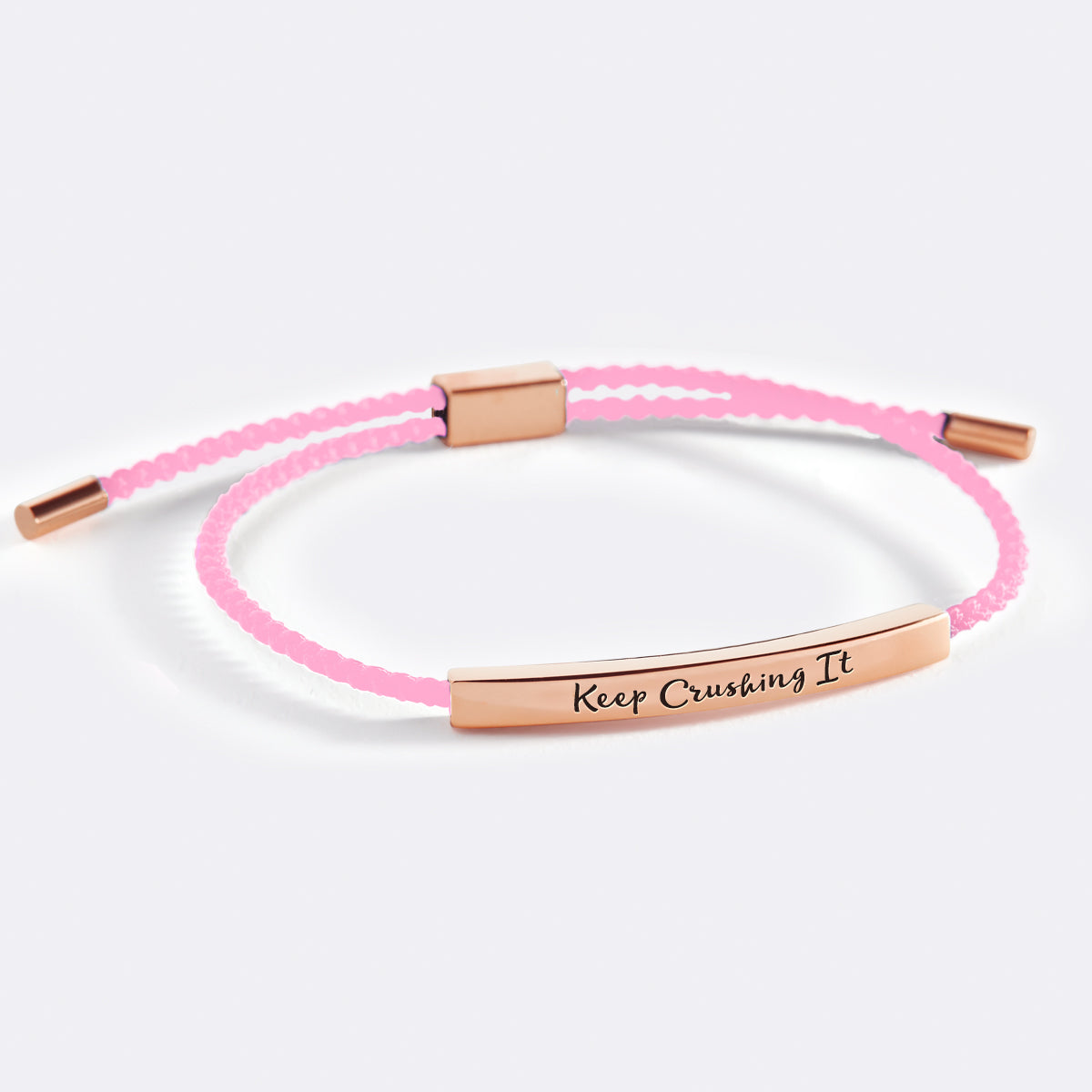 Keep Crushing It Inspire Bracelet in Pink, rose-gold by Seeyoura
