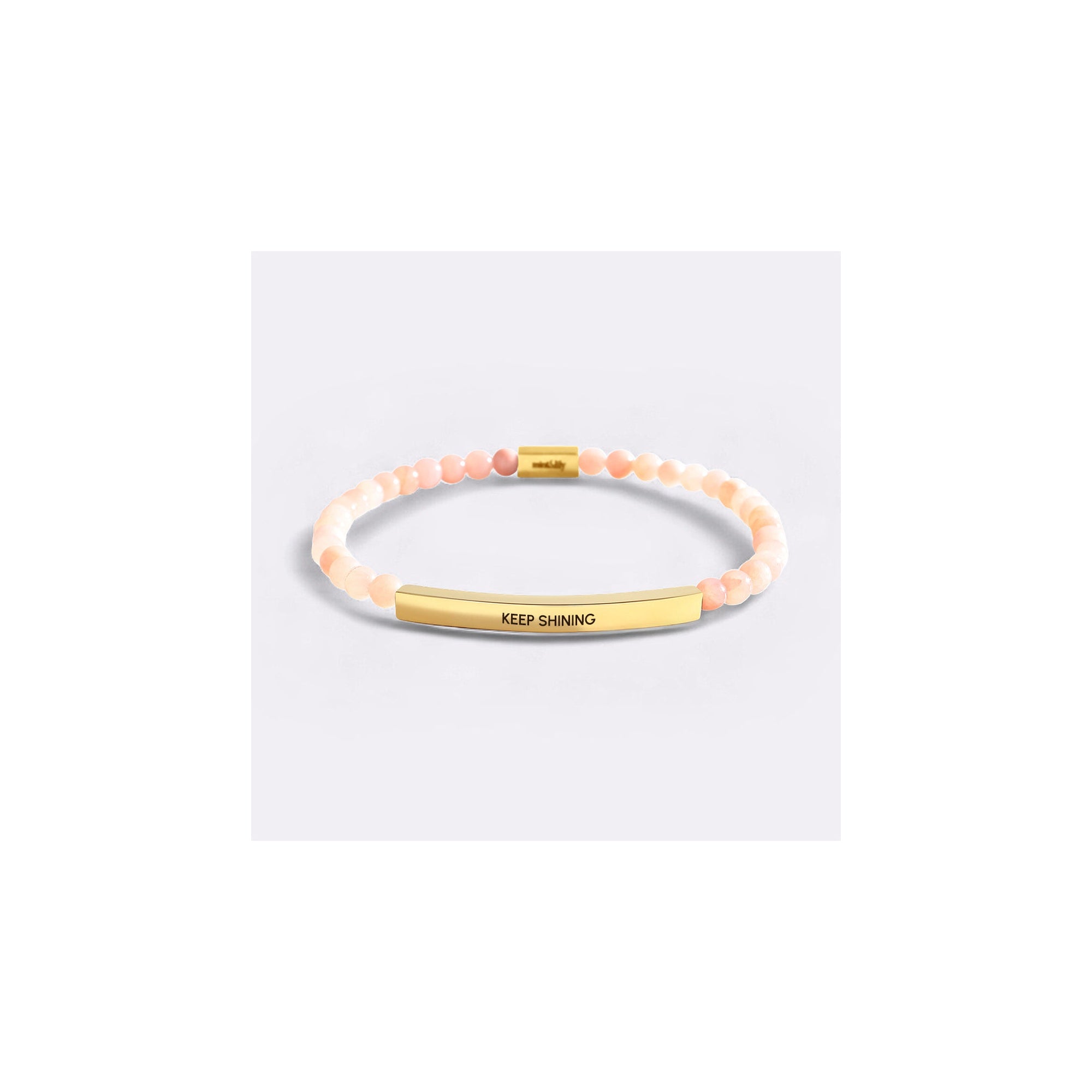 Keep Shining Beaded Inspire Bracelet in gold-plate-and-rose-quartz by Seeyoura