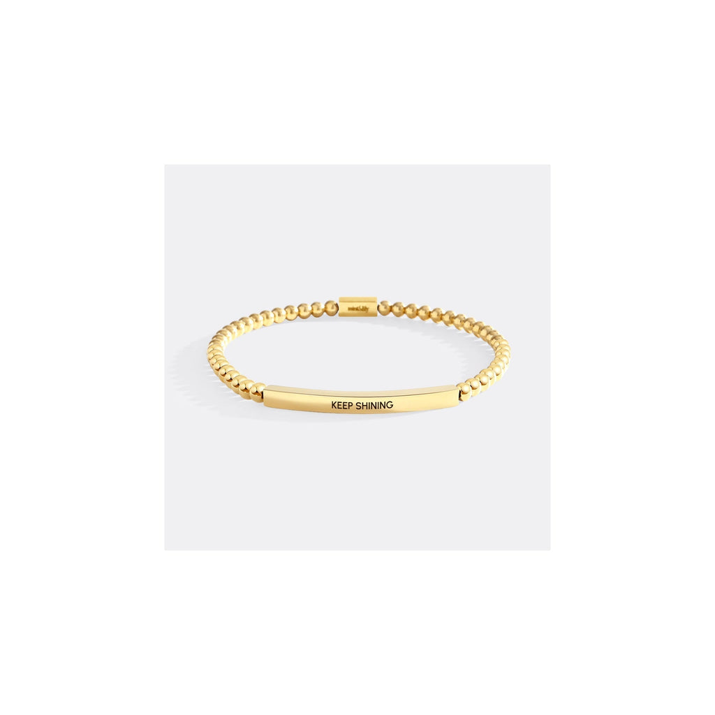 Keep Shining Beaded Inspire Bracelet in gold-plate-with-gold-beads by Seeyoura