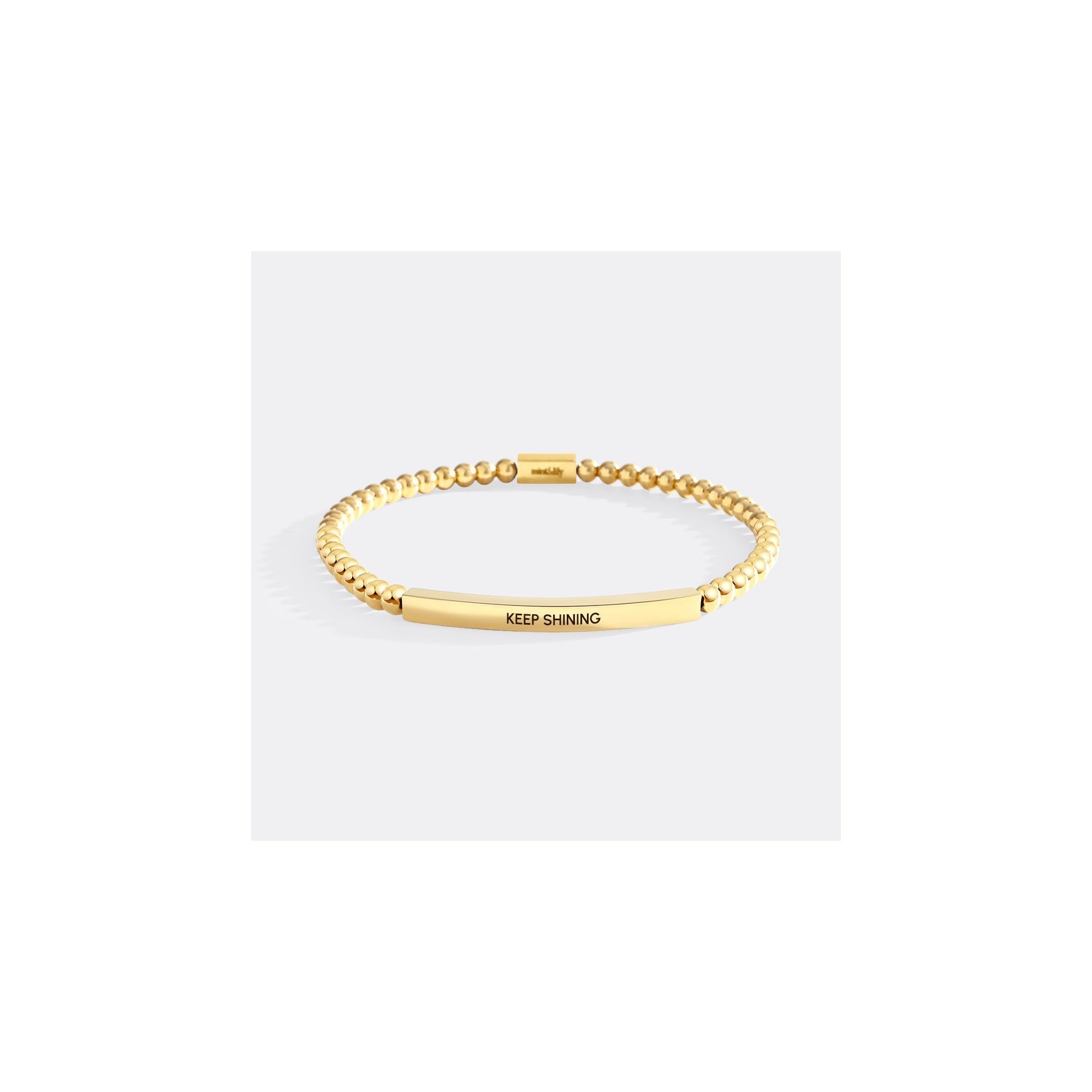 Keep Shining Beaded Inspire Bracelet in gold-plate-with-gold-beads by Seeyoura