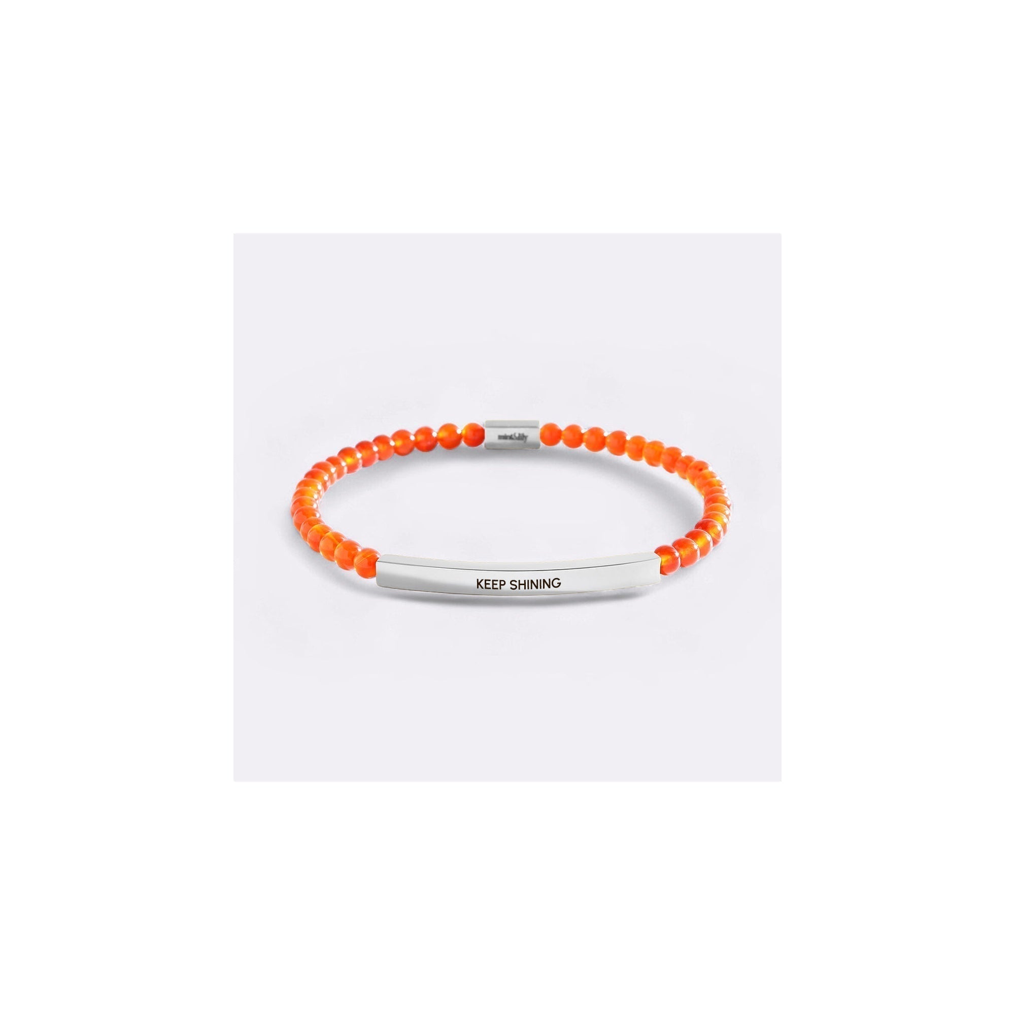 Keep Shining Beaded Inspire Bracelet in silver-plate-with-carnelian-beads by Seeyoura