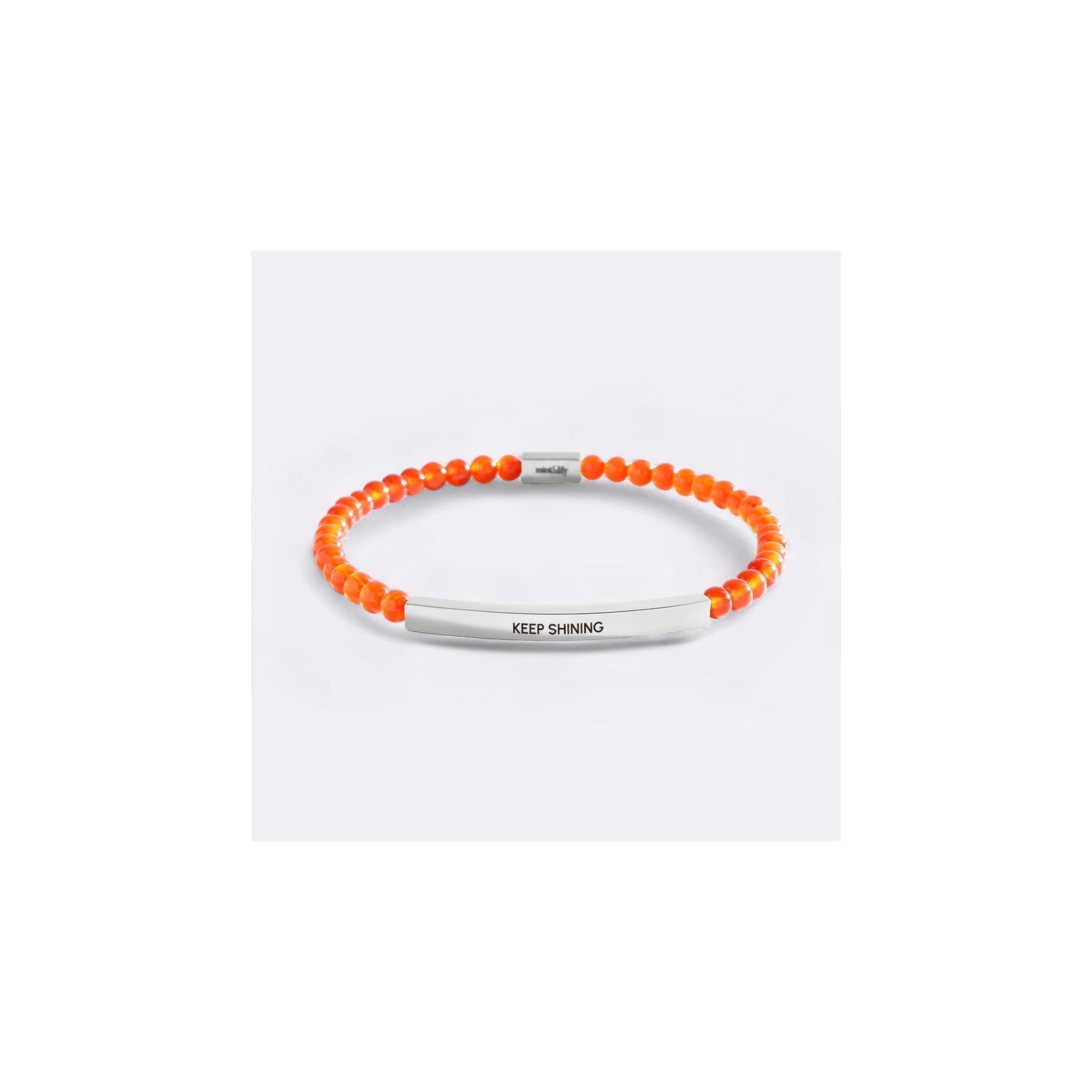 Keep Shining Beaded Inspire Bracelet in silver-plate-with-carnelian-beads by Seeyoura