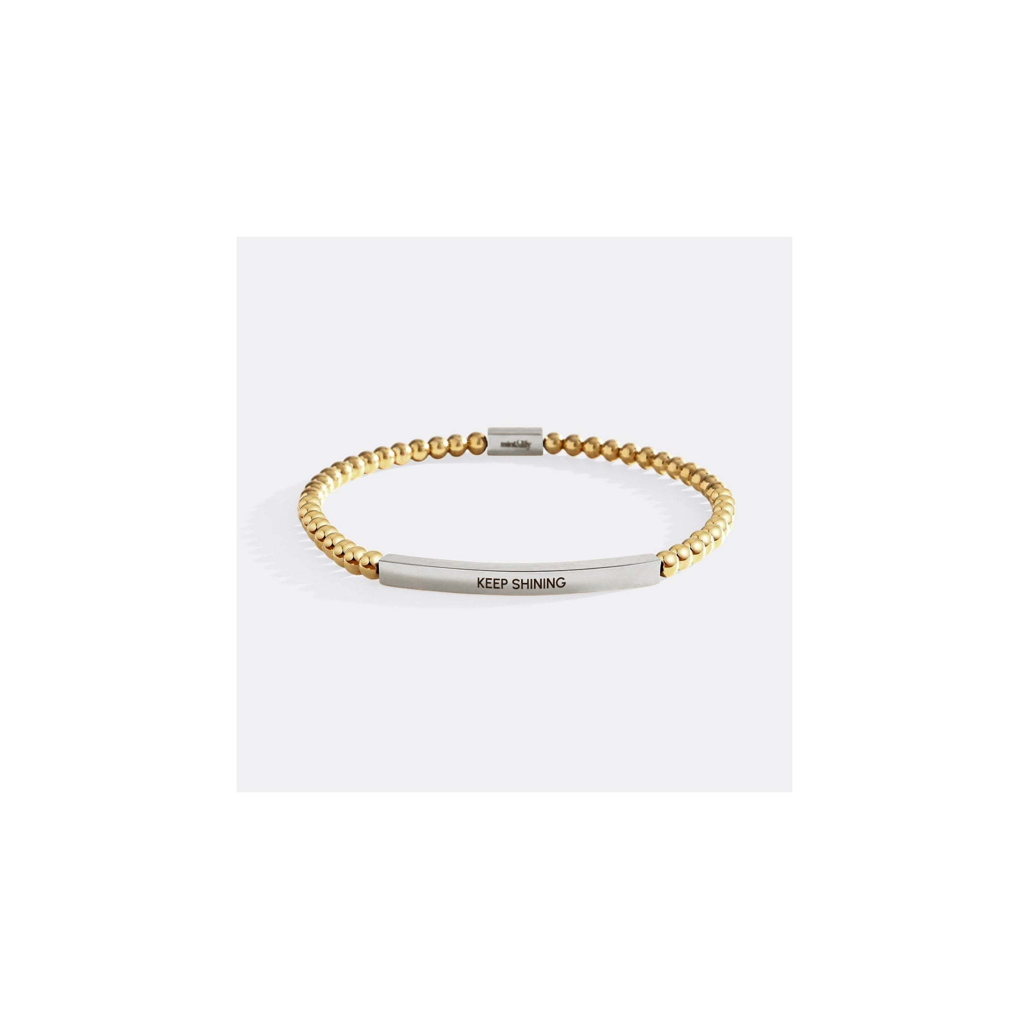 Keep Shining Beaded Inspire Bracelet in silver-plate-with-gold-beads by Seeyoura