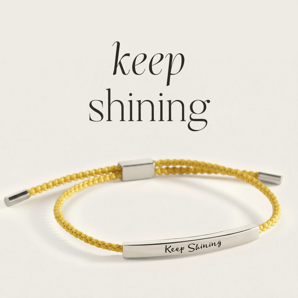 Keep Shining Inspire Bracelet in Lemon Yellow, silver by Seeyoura