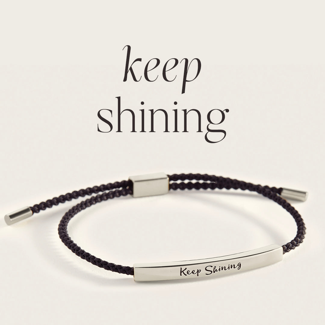 Keep Shining Inspire Bracelet in Midnight Black, silver by Seeyoura