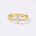 Let God Be In Control Golden Cross Ring in 18k Gold Over Sterling Silver by Seeyoura