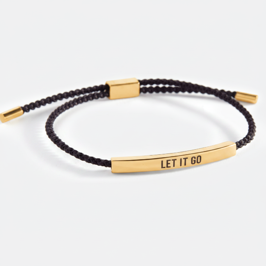 Let It Go Inspire Bracelet in Midnight Black, gold by Seeyoura