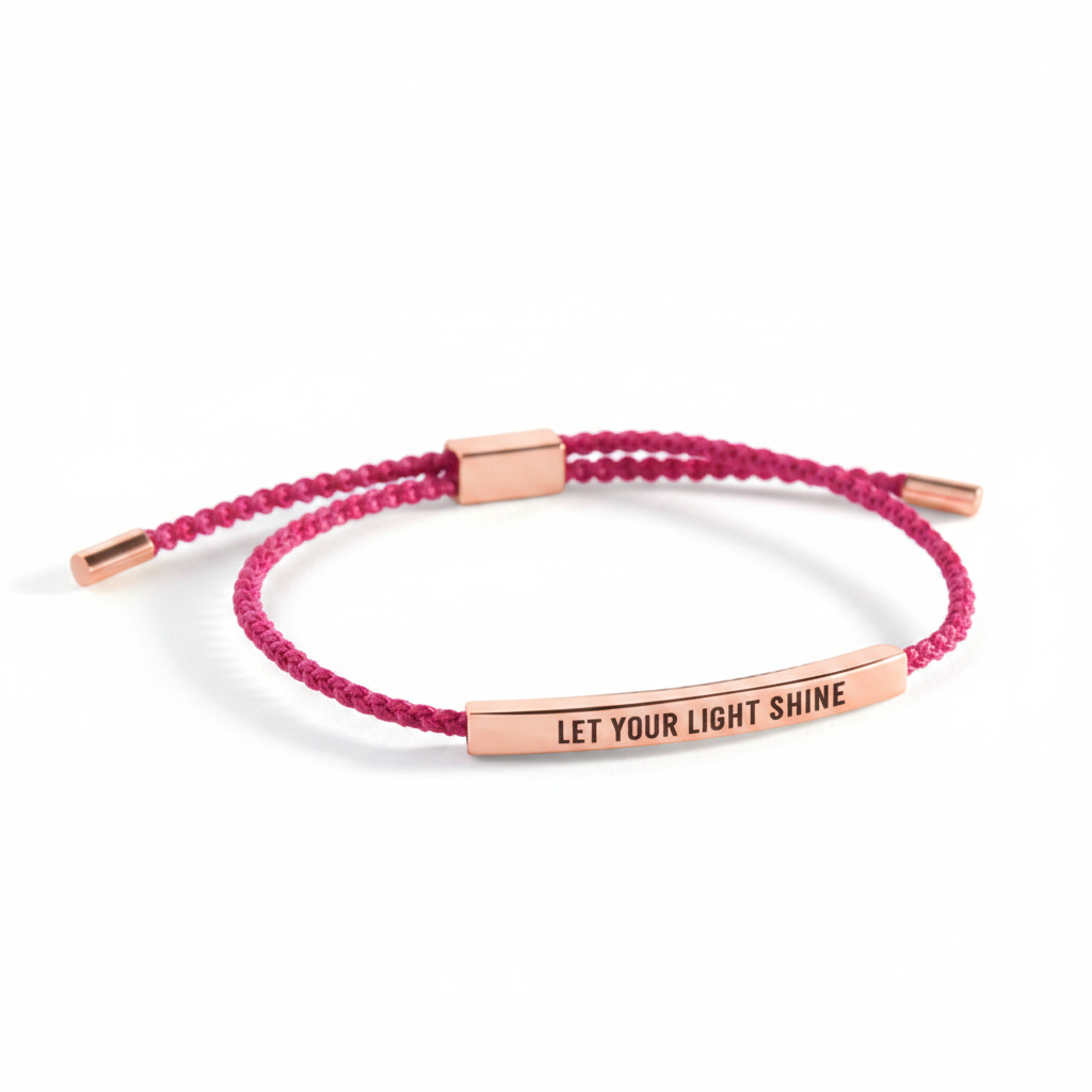 Let Your Light Shine Inspire Bracelet in Pink, 18-k-rose-gold-plated by Seeyoura