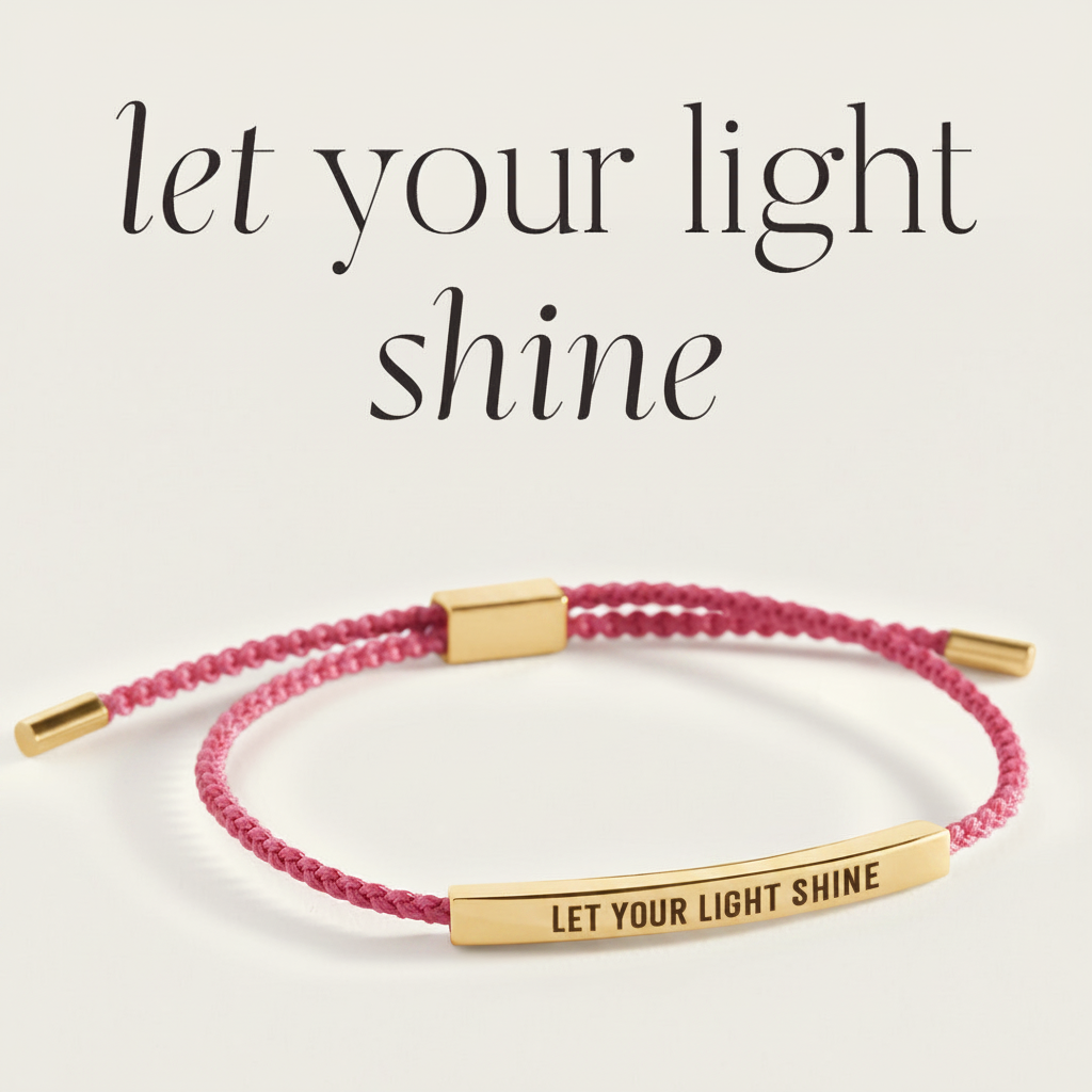 Let Your Light Shine Inspire Bracelet in Pink, gold by Seeyoura