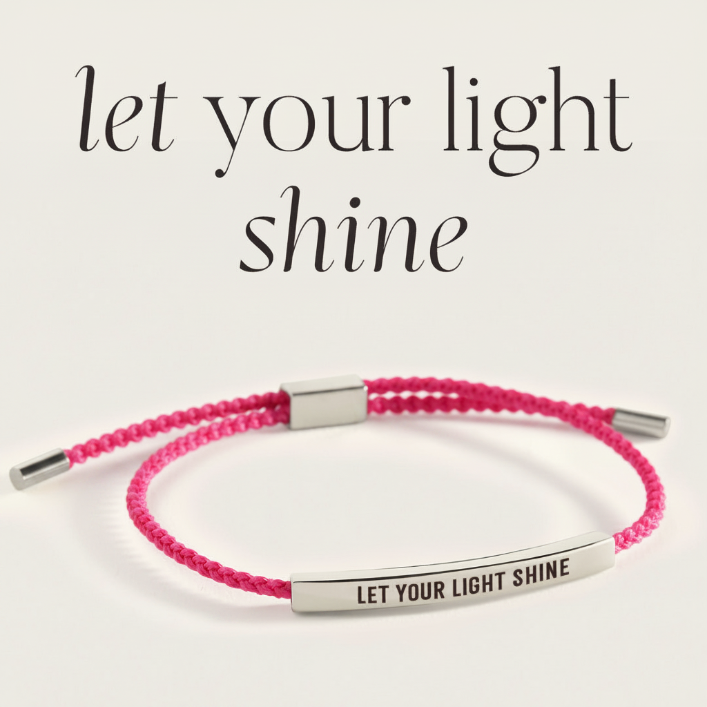Let Your Light Shine Inspire Bracelet in Pink, silver by Seeyoura