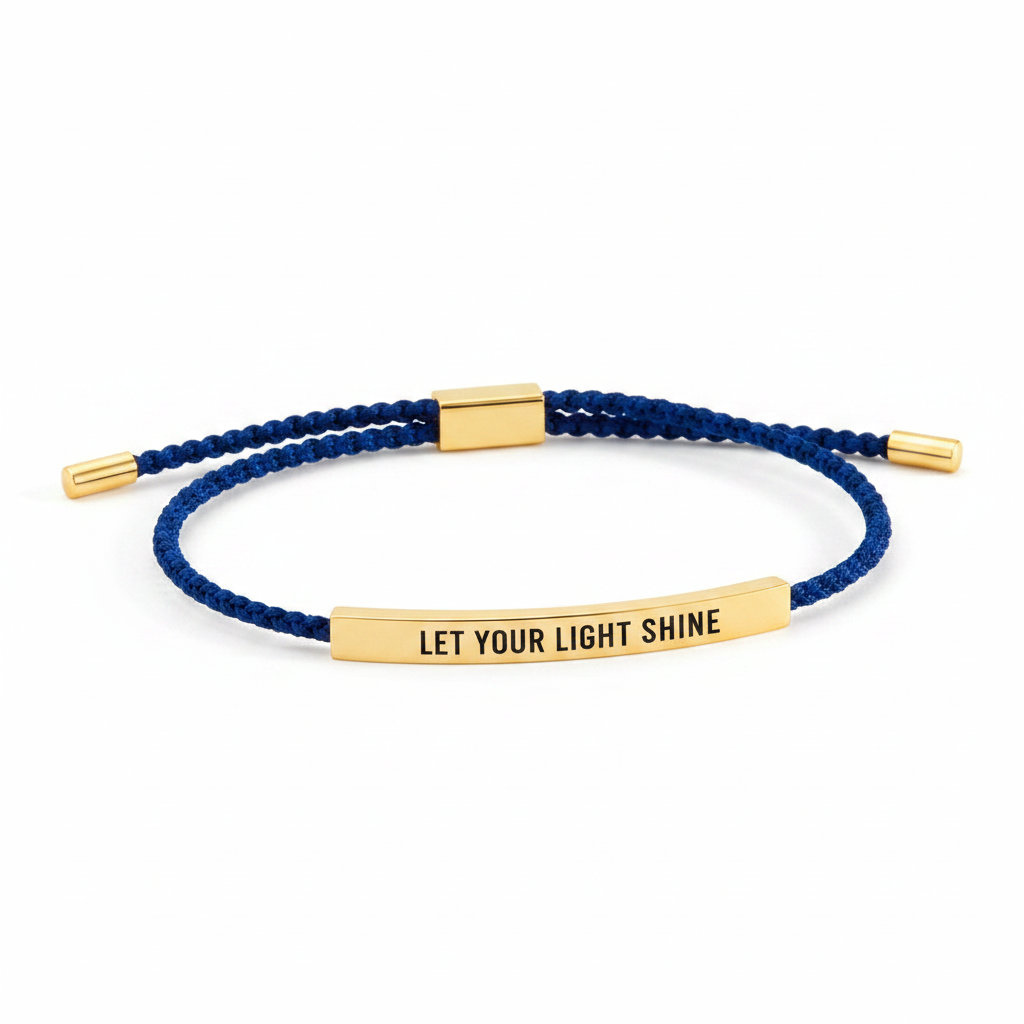 Let Your Light Shine Inspire Bracelet in Royal Blue, gold by Seeyoura